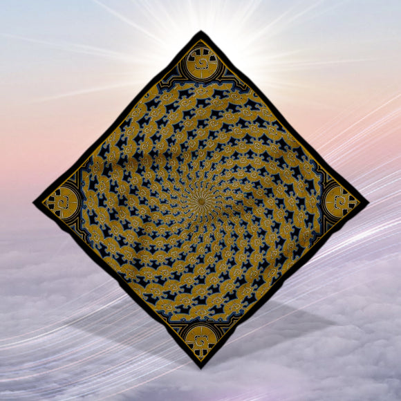 Crystal Infused Bandana - 3 Color Hunabku - Sacred Geometry Access Our Eyes Eco Friendly Seed of Creation .