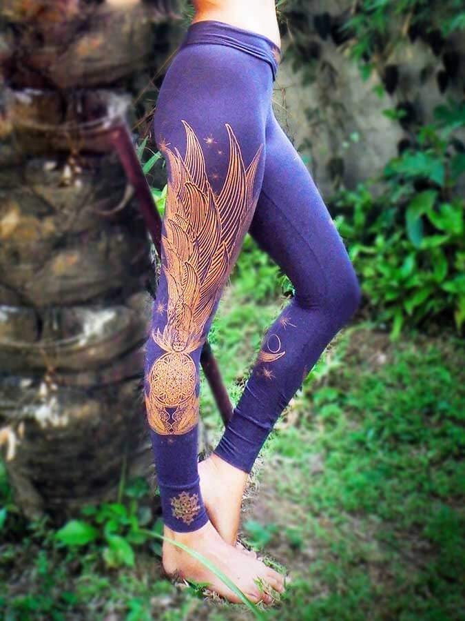 Womens Yoga Leggings Yoga Pants Sacred Geometry Clothing Festival Clothing Crystal Infused Eco Friendly Seed of Creation