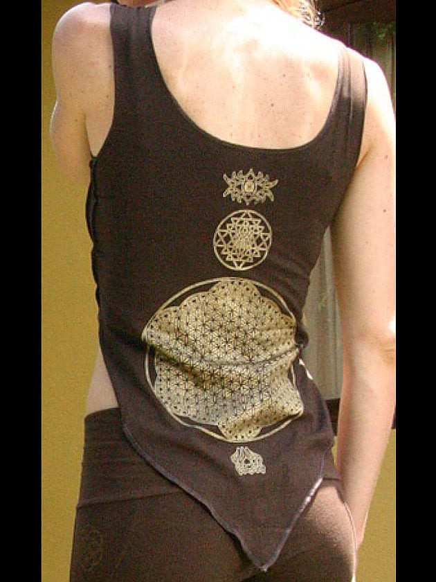 Crystal Goddess Top - Magdalen Sacred Geometry Festival Clothing Eco Friendly Seed of Creation