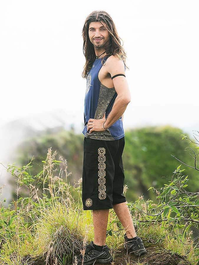 Mens Sleeveless Shirt Shaman Codes StarGate Sacred Geometry Clothing Festival Clothing Crystal Infused Eco Friendly Seed of Creation