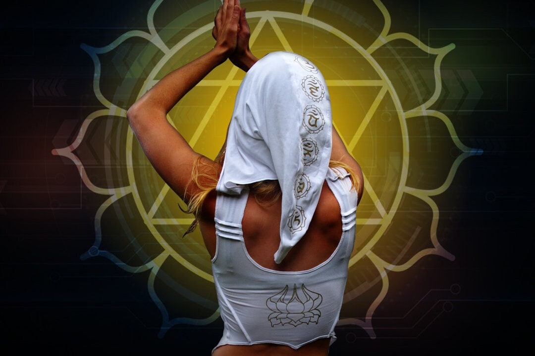 Womens Goddess Crop Hoodie Isis Sacred Geometry Clothing Festival Top Clothing Crystal Infused Eco Friendly Seed of Creation