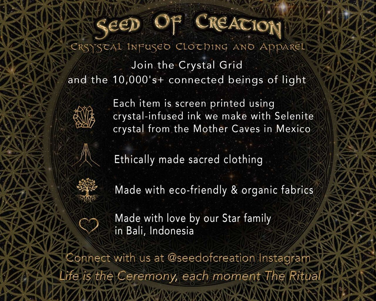 Womens Hunab Ku Crystal Sacred Geometry Underwear Clothing Festival Clothing Crystal Infused Eco Friendly Seed of Creation