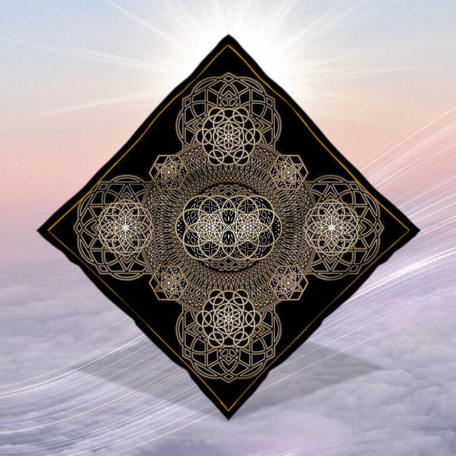 Crystal Infused Bandana - Metatron, Merkaba, Seed of Life Sacred Geometry Seed of Creation