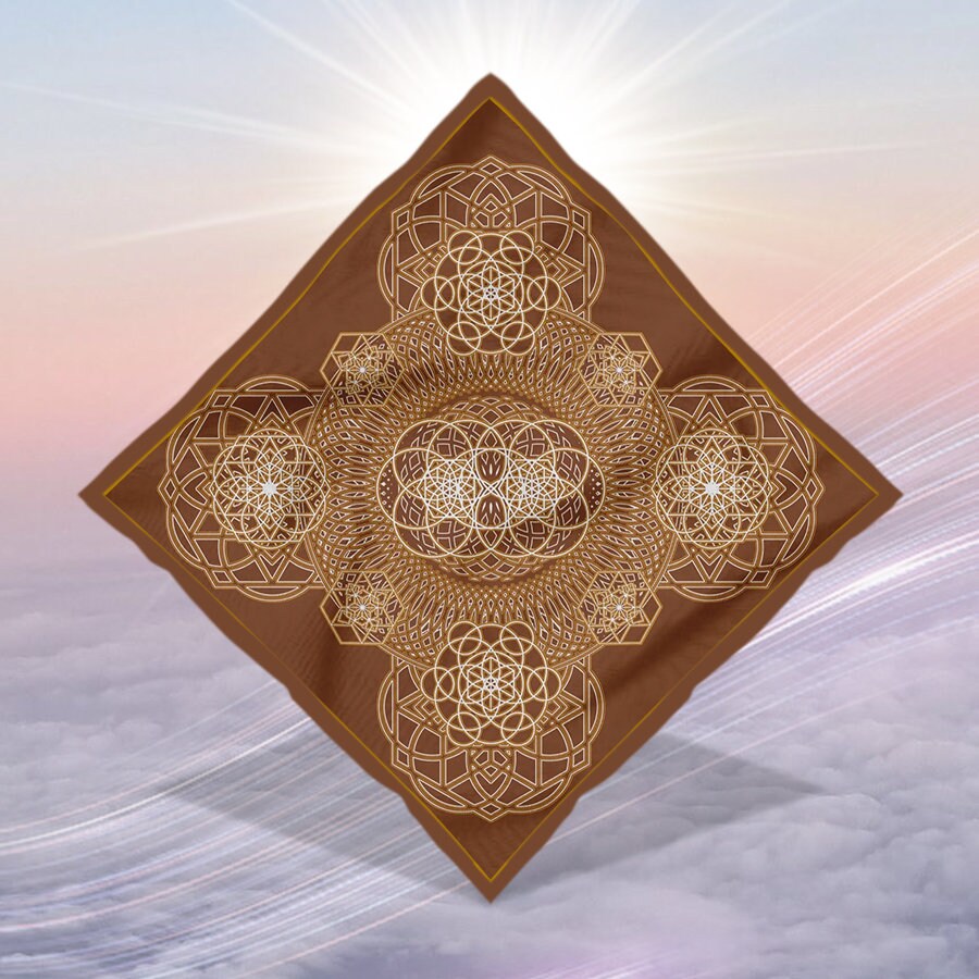 Crystal Infused Bandana - Metatron, Merkaba, Seed of Life Sacred Geometry Seed of Creation