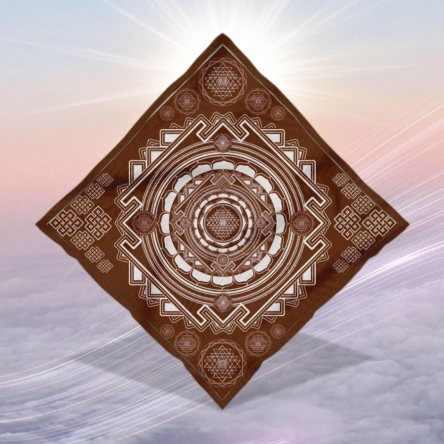 Sri Yantra Tantra  - Sacred Geometry Art Bandanas Festival Bandanas Crystal Inks Eco Friendly Seed of Creation .