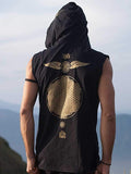 Mens Sleeveless T-shirt Hoodie Seed of Life Sri Yantra Sacred Geometry Clothing Festival Clothing Crystal Infused Seed of Creation