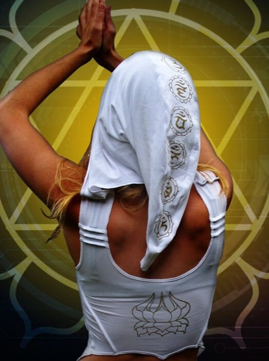 Womens Goddess Crop Hoodie Isis Sacred Geometry Clothing Festival Top Clothing Crystal Infused Eco Friendly Seed of Creation